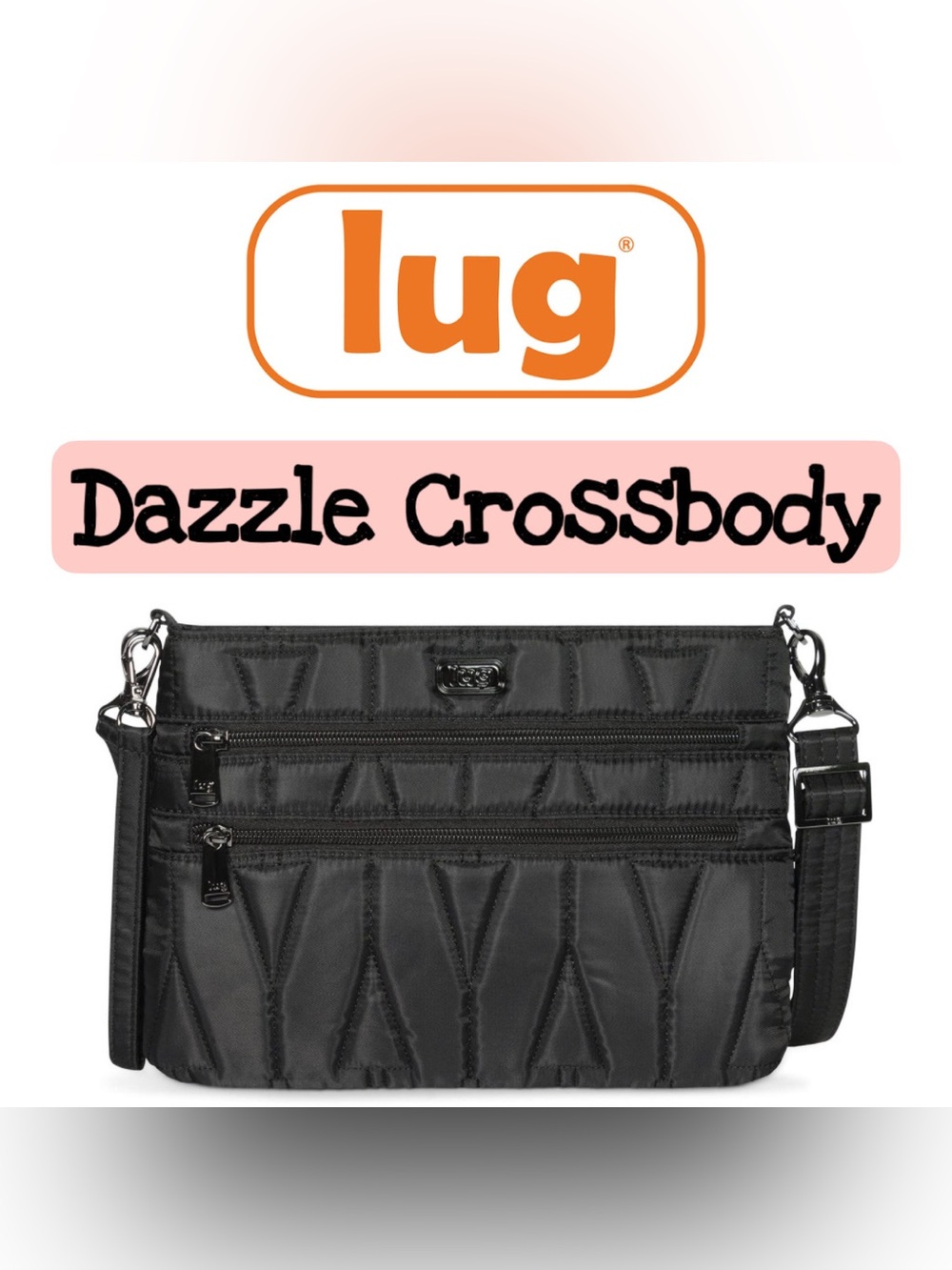 Lug Dazzle Convertible Crossbody Bag Black NWT